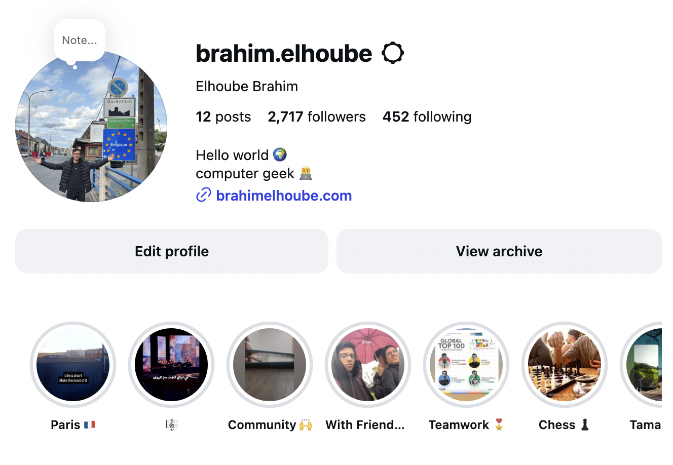 Brahim EL HOUBE instagram profile